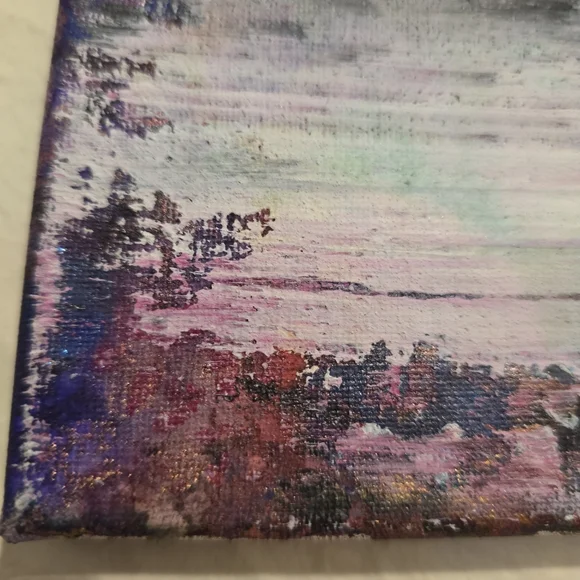 HANDCRAFTED Abstract Painting HANDPAINTED Artwork HANDMADE Wall Art Decor 8"x8" - Picture 15 of 16